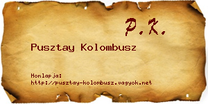 Pusztay Kolombusz névjegykártya